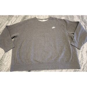 Y2K NIKE CREWNECK MENS XXL 2XL GRAY EMBROIDED VINTAGE SWEATSHIRT 2000s CLUB